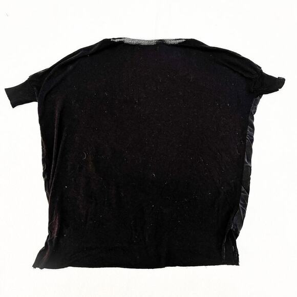 Bailey 44 Black Crew Neck Short Sleeve Top Sheer Trim Size M - Picture 3 of 6
